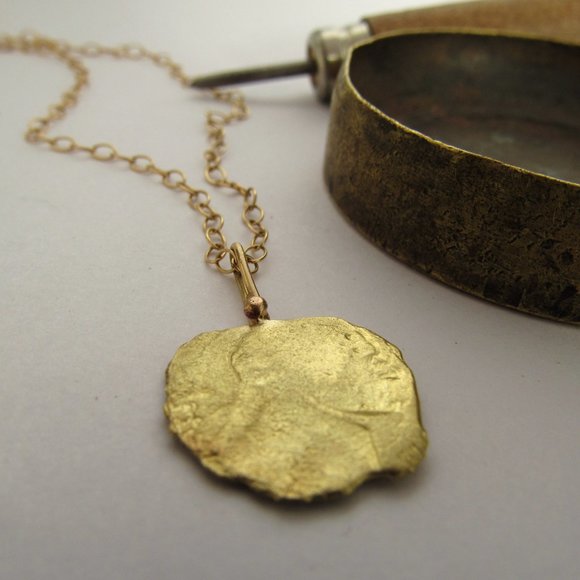 Gold necklace. "Washington Quarter" necklace. - Picture 4 of 11